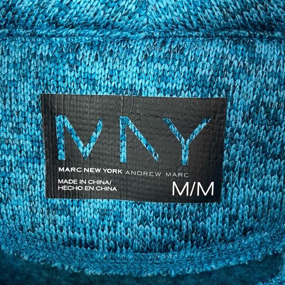 Andrew Marc Womens Full Zip Jacket Sweatshirt Athleisure Medium Teal Black - Picture 9 of 10